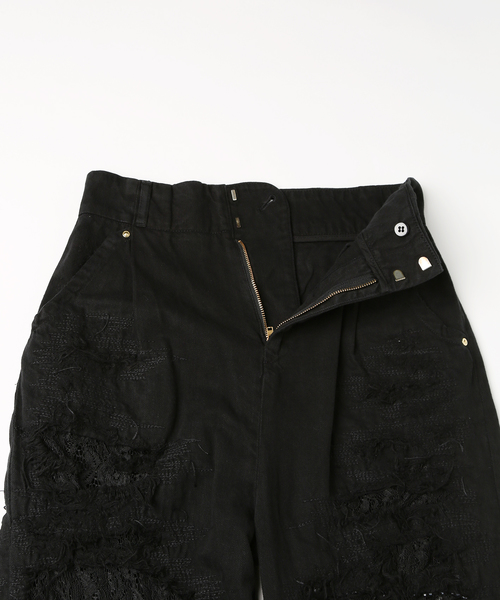 mame（マメ）の「PANTS（デニムパンツ・レディース・ホワイト/ブラック・1/2）」の6枚目の写真