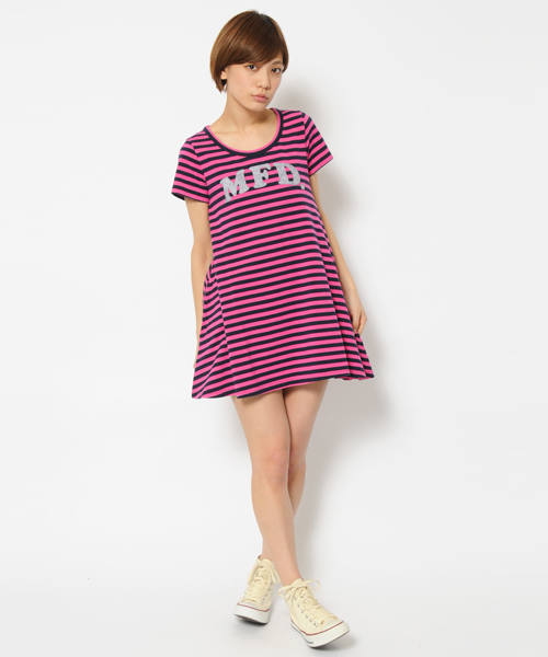 MILKFED.(ミルクフェド)の「JERSEY S/S TEE DRESS MFD (ワンピース/半袖/ボーダー/無地)(ワンピース・レディース・ホワイト/ブラック/ネイビー・SMALL/MEDIUM)」の1枚目の写真