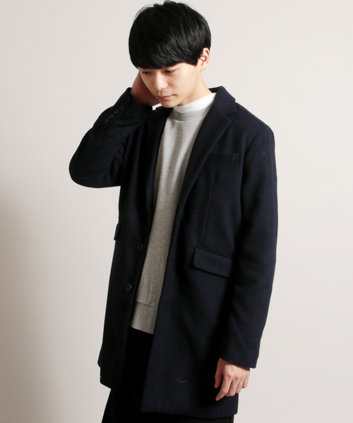 THE CASUAL(カジュアル)の「ウールメルトンチェスターコート(チェスターコート・メンズ・ブラック/カーキ/ネイビー/ブラウン/その他/ブラック系その他/キャメル/チャコール/グレー系その他2/ブルー系その他2/グレー系その他/ブラウン系その他/ブルー系その他/カモフラージュ/その他1/ワイン/グレー・S/M/LL/L)」の10枚目の写真