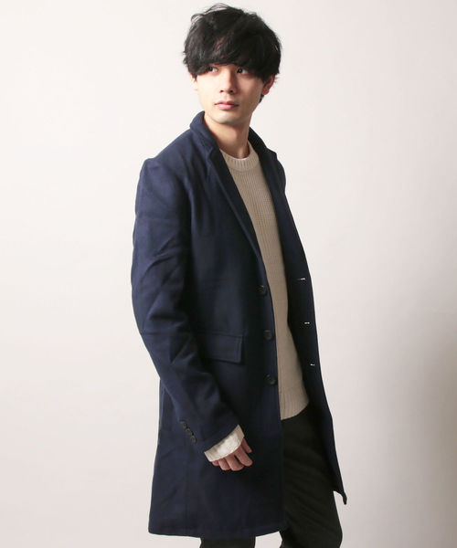 THE CASUAL(カジュアル)の「ウールメルトンチェスターコート(チェスターコート・メンズ・ブラック/カーキ/ネイビー/ブラウン/その他/ブラック系その他/キャメル/チャコール/グレー系その他2/ブルー系その他2/グレー系その他/ブラウン系その他/ブルー系その他/カモフラージュ/その他1/ワイン/グレー・S/M/LL/L)」の12枚目の写真