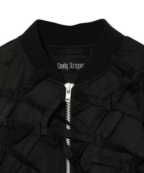 Candy Stripper（キャンディストリッパー）の「RIBBON RIBBON RIBBON MA-1（MA-1・レディース・ブラック/グレー/ピンク・1/2）」の5枚目の写真