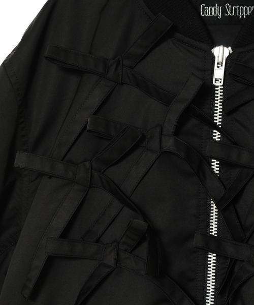 Candy Stripper（キャンディストリッパー）の「RIBBON RIBBON RIBBON MA-1（MA-1・レディース・ブラック/グレー/ピンク・1/2）」の10枚目の写真