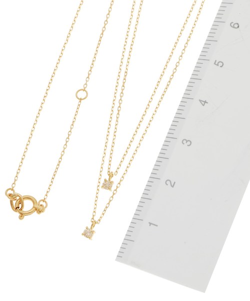 K18ダイヤモンド 4本爪 2連ネックレス（ネックレス）｜COCOSHNIK