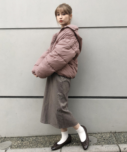 one after another NICE CLAUP（ワンアフターアナザーナイスクラップ）の「フードエコダウンジャケット（ダウンジャケット/コート・レディース・ブラウン/ピンク/ピンクベージュ/ベージュ/ミント/ライトベージュ/ブラック・FREE）」の17枚目の写真