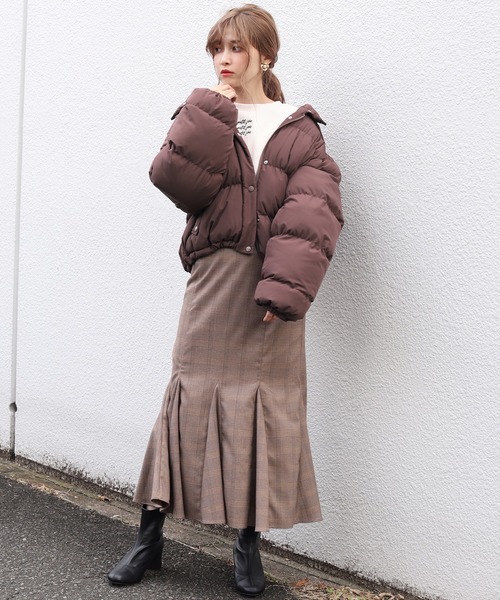 one after another NICE CLAUP（ワンアフターアナザーナイスクラップ）の「フードエコダウンジャケット（ダウンジャケット/コート・レディース・ブラウン/ピンク/ピンクベージュ/ベージュ/ミント/ライトベージュ/ブラック・FREE）」の12枚目の写真