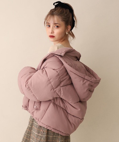 one after another NICE CLAUP（ワンアフターアナザーナイスクラップ）の「フードエコダウンジャケット（ダウンジャケット/コート・レディース・ブラウン/ピンク/ピンクベージュ/ベージュ/ミント/ライトベージュ/ブラック・FREE）」の14枚目の写真