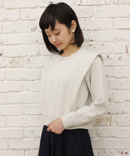 Kastane（カスタネ）の「【Kastane】重ね着風裏毛プルオーバー（Tシャツ/カットソー・レディース・グレー/オートミール/ネイビー/レッド・FREE）」の10枚目の写真