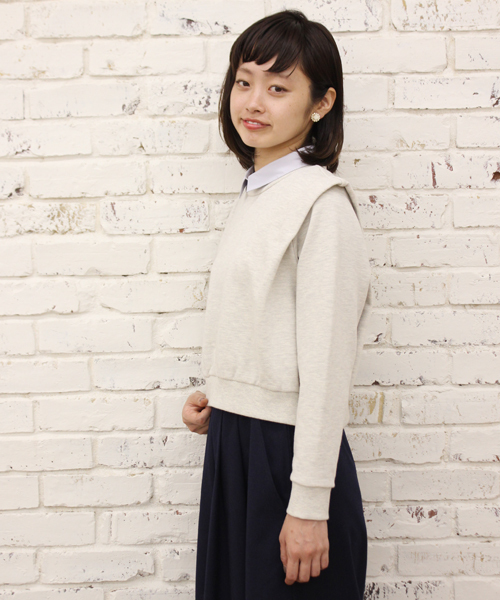 Kastane（カスタネ）の「【Kastane】重ね着風裏毛プルオーバー（Tシャツ/カットソー・レディース・グレー/オートミール/ネイビー/レッド・FREE）」の5枚目の写真