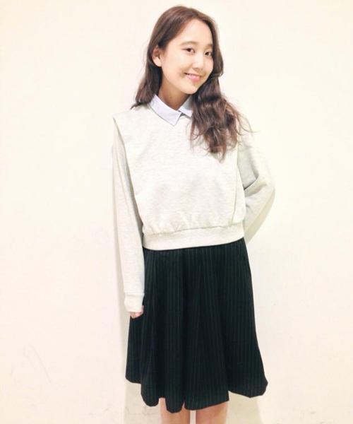 Kastane（カスタネ）の「【Kastane】重ね着風裏毛プルオーバー（Tシャツ/カットソー・レディース・グレー/オートミール/ネイビー/レッド・FREE）」の15枚目の写真