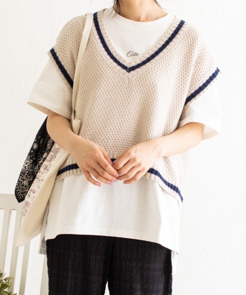 Mysa&Liina(ミーサリーナ)の「ワンポイントロゴビッグT(ユニセックス)(Tシャツ/カットソー・レディース・オフホワイト/ブラック/ブラウン/ベージュ・M)」の8枚目の写真