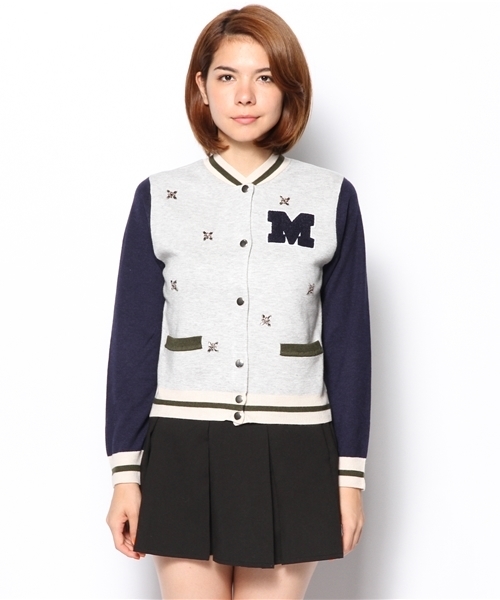 Khaju（カージュ）の「★★Khaju:ビジューニットブルゾン（ブルゾン・レディース・ライトグレー/グリーン・ONE SIZE）」の9枚目の写真