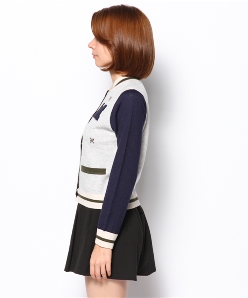 Khaju（カージュ）の「★★Khaju:ビジューニットブルゾン（ブルゾン・レディース・ライトグレー/グリーン・ONE SIZE）」の10枚目の写真