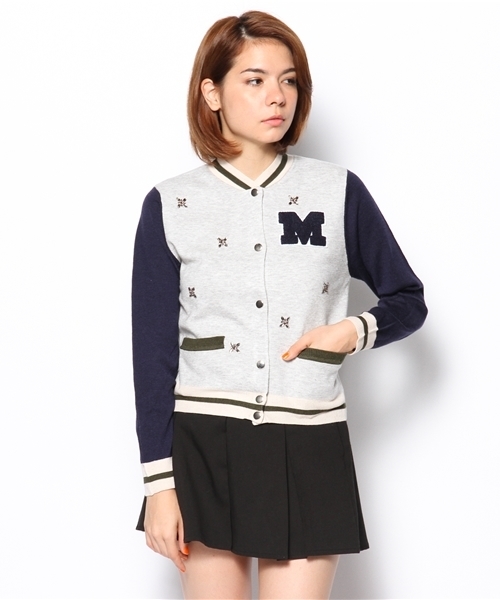 Khaju（カージュ）の「★★Khaju:ビジューニットブルゾン（ブルゾン・レディース・ライトグレー/グリーン・ONE SIZE）」の12枚目の写真