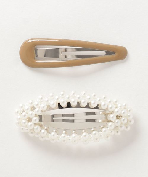 WEGO（ウィゴー）の「WEGO/【2点セット】パールヘアピン（ヘアピン・レディース・ベージュ/ブラウン/グレー/ワイン・FREE）」の4枚目の写真