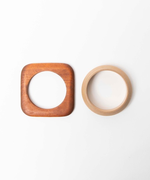 WEGO（ウィゴー）の「WEGO/【2点セット】ウッドバングル（バングル/リストバンド・レディース・ブラウン/キャメル・FREE）」の5枚目の写真