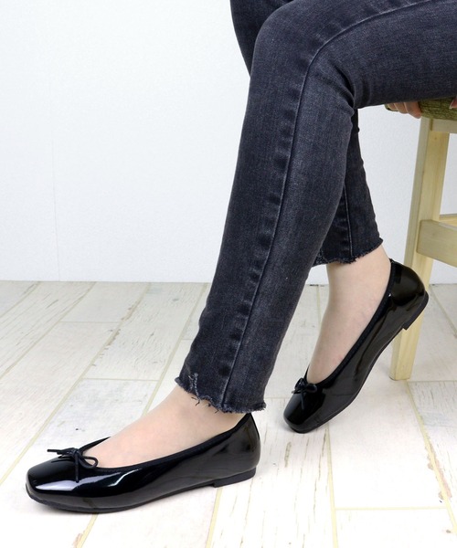 AAA+（サンエープラス）の「AAA / スクエアトゥフラットバレエパンプス(3542)（バレエシューズ・レディース・ブラック/ベージュ/ブラック系その他/ブラック系その他2・LL/3L/SS/S/M/L）」の3枚目の写真