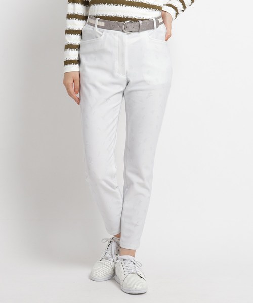 アダバットロゴデザイン細身シルエット9分丈パンツ その他パンツ Adabat アダバット のファッション その他パンツ セール