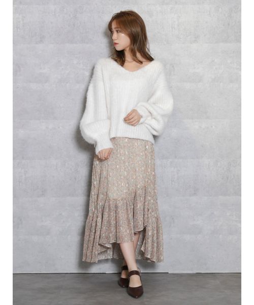 dazzlin（ダズリン）の「ＣｈｅｅｒｙＦｌｏｗｅｒプリーツスカート（スカート・レディース・アイボリー/イエロー/ブルー・SMALL/MEDIUM）」の4枚目の写真