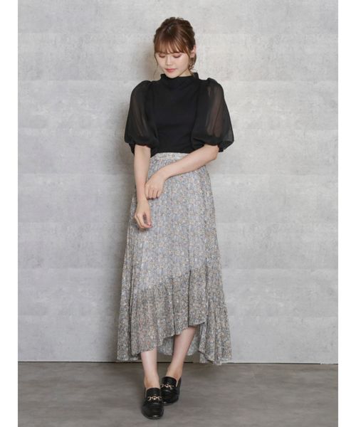 dazzlin（ダズリン）の「ＣｈｅｅｒｙＦｌｏｗｅｒプリーツスカート（スカート・レディース・アイボリー/イエロー/ブルー・SMALL/MEDIUM）」の6枚目の写真