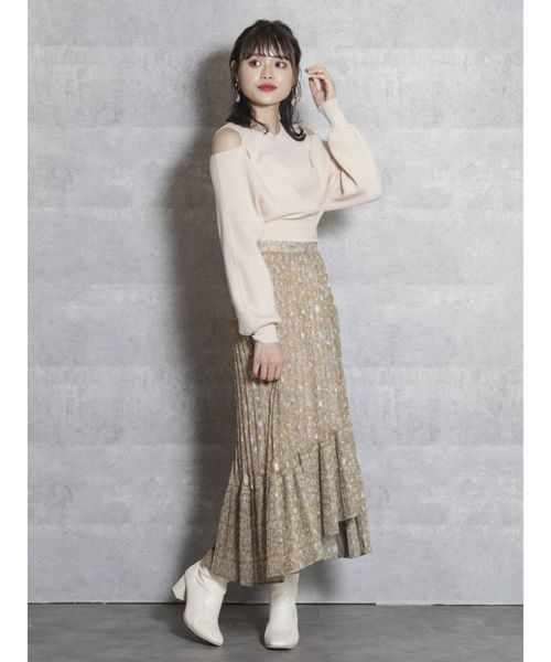 dazzlin（ダズリン）の「ＣｈｅｅｒｙＦｌｏｗｅｒプリーツスカート（スカート・レディース・アイボリー/イエロー/ブルー・SMALL/MEDIUM）」の9枚目の写真