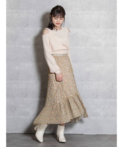 dazzlin（ダズリン）の「ＣｈｅｅｒｙＦｌｏｗｅｒプリーツスカート（スカート・レディース・アイボリー/イエロー/ブルー・SMALL/MEDIUM）」の16枚目の写真