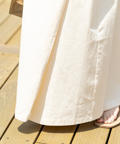 mystic（ミスティック）の「ラップロングジャンバースカート（ワンピース・レディース・ベージュ/アイボリー/ブラック・FREE）」の6枚目の写真