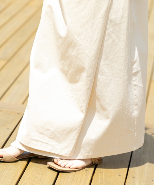 mystic（ミスティック）の「ラップロングジャンバースカート（ワンピース・レディース・ベージュ/アイボリー/ブラック・FREE）」の7枚目の写真