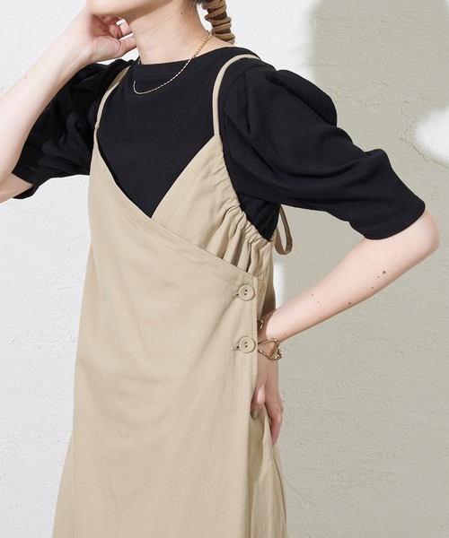 mystic（ミスティック）の「ラップロングジャンバースカート（ワンピース・レディース・ベージュ/アイボリー/ブラック・FREE）」の19枚目の写真