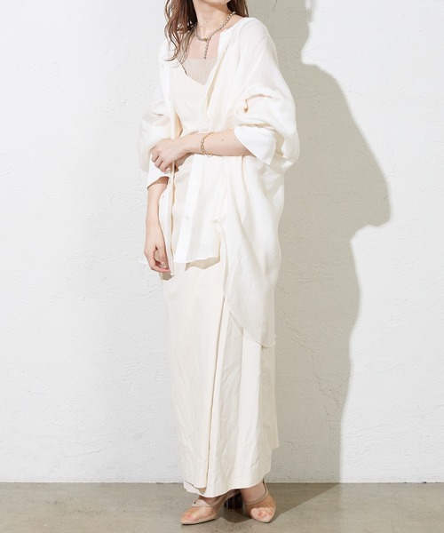 mystic（ミスティック）の「ラップロングジャンバースカート（ワンピース・レディース・ベージュ/アイボリー/ブラック・FREE）」の20枚目の写真