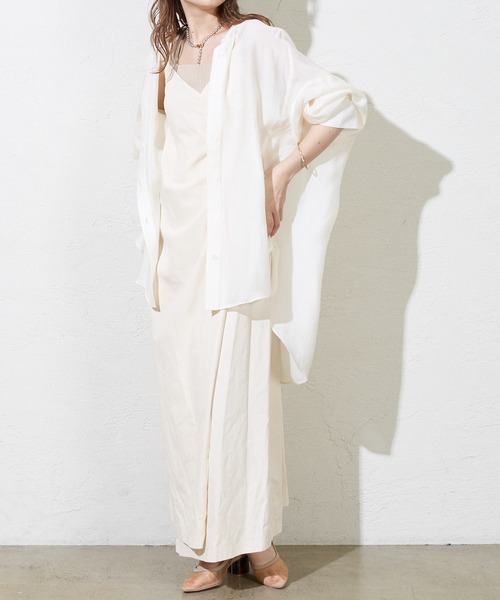 mystic（ミスティック）の「ラップロングジャンバースカート（ワンピース・レディース・ベージュ/アイボリー/ブラック・FREE）」の21枚目の写真