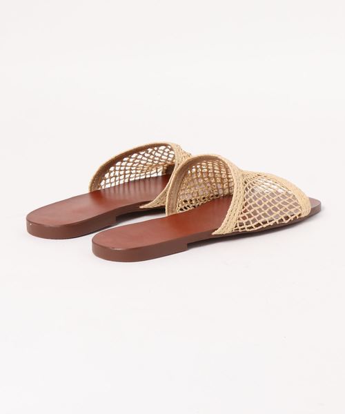 DouDou（ドゥドゥ）の「ペーパー編みフラットサンダル（サンダル・レディース・ベージュ・37/38）」の2枚目の写真