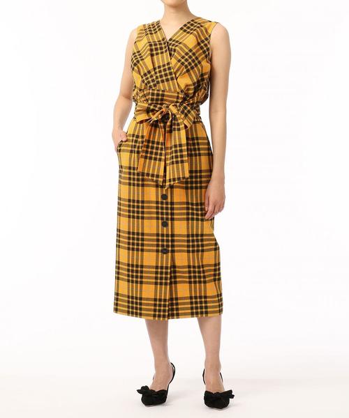 Diagram(ダイアグラム)の「チェックタイトミディスカート(スカート・レディース・グリーン/イエロー・36)」の16枚目の写真