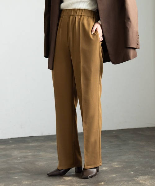 Aunt Marie's（アントマリーズ）の「【低身長向けSサイズ有】センターシームセミワイドカラースラックス / AUNT MARIE'S（スラックス・レディース・オリーブ/グリーン/ブラウン/ダークブラウン・SMALL/FREE）」の3枚目の写真