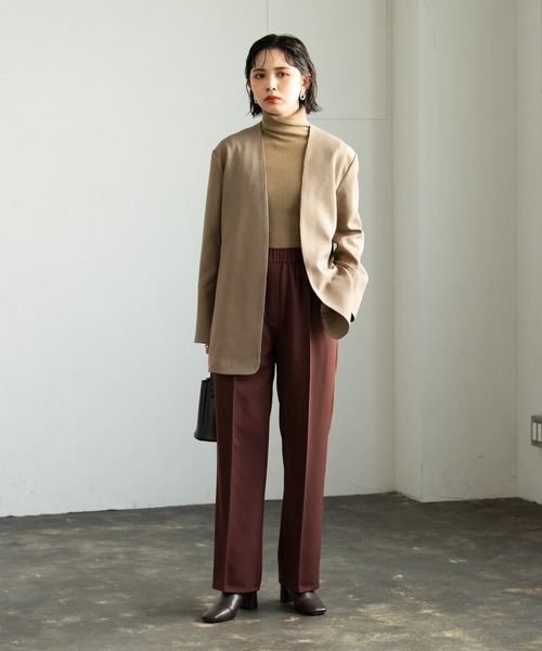 Aunt Marie's（アントマリーズ）の「【低身長向けSサイズ有】センターシームセミワイドカラースラックス / AUNT MARIE'S（スラックス・レディース・オリーブ/グリーン/ブラウン/ダークブラウン・SMALL/FREE）」の6枚目の写真