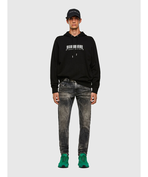 DIESEL（ディーゼル）の「メンズ バーコード プリント パーカー