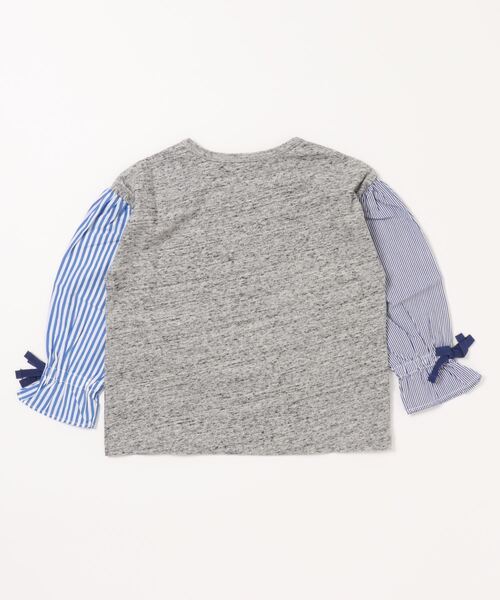 RAGMART(ラグマート)の「ストライプ切り替えロングスリーブTシャツ(Tシャツ/カットソー・キッズ・グレー/オフホワイト・120cm/130cm/110cm/100cm)」の3枚目の写真