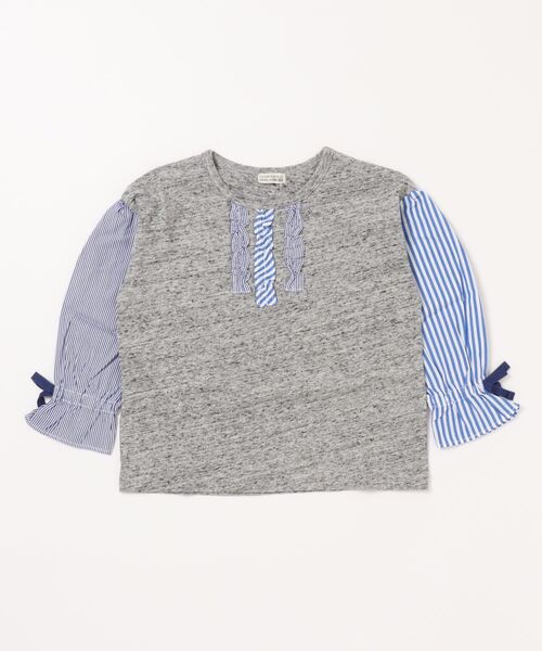 RAGMART(ラグマート)の「ストライプ切り替えロングスリーブTシャツ(Tシャツ/カットソー・キッズ・グレー/オフホワイト・120cm/130cm/110cm/100cm)」の11枚目の写真