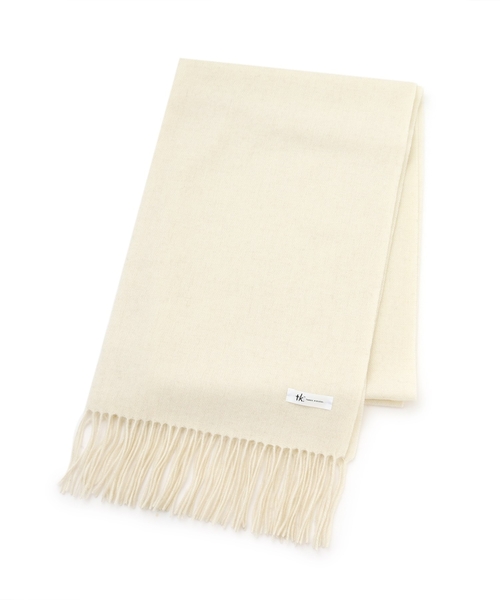 tk.TAKEO KIKUCHI（ティーケータケオキクチ）の「ウール無地大判マフラー（ストール/ショール・メンズ・チャコールグレー/オフホワイト・00）」の4枚目の写真