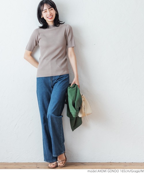 coca（coca）（コカ）の「シャリ感ボートネック5部袖リブニット（ニット/セーター・レディース・ホワイト/ブラック/イエロー/グレー系その他・MEDIUM/LARGE）」の21枚目の写真