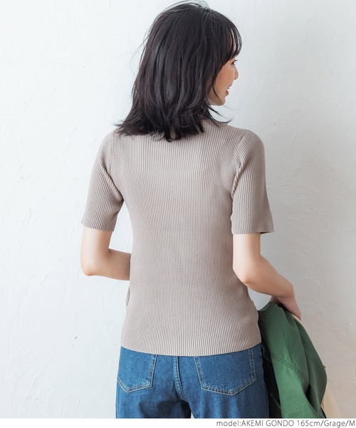 coca（coca）（コカ）の「シャリ感ボートネック5部袖リブニット（ニット/セーター・レディース・ホワイト/ブラック/イエロー/グレー系その他・MEDIUM/LARGE）」の20枚目の写真