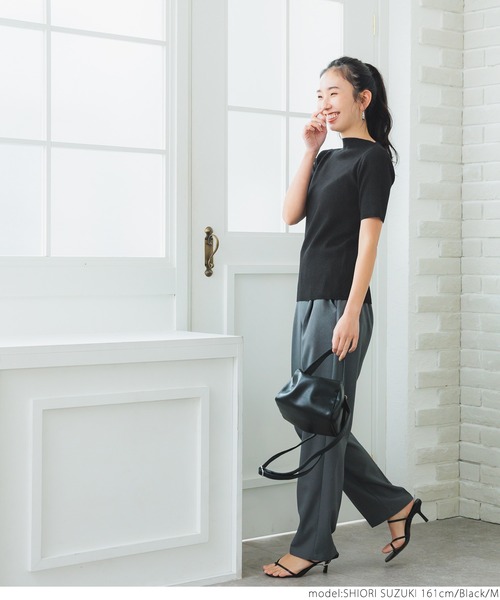 coca（coca）（コカ）の「シャリ感ボートネック5部袖リブニット（ニット/セーター・レディース・ホワイト/ブラック/イエロー/グレー系その他・MEDIUM/LARGE）」の17枚目の写真