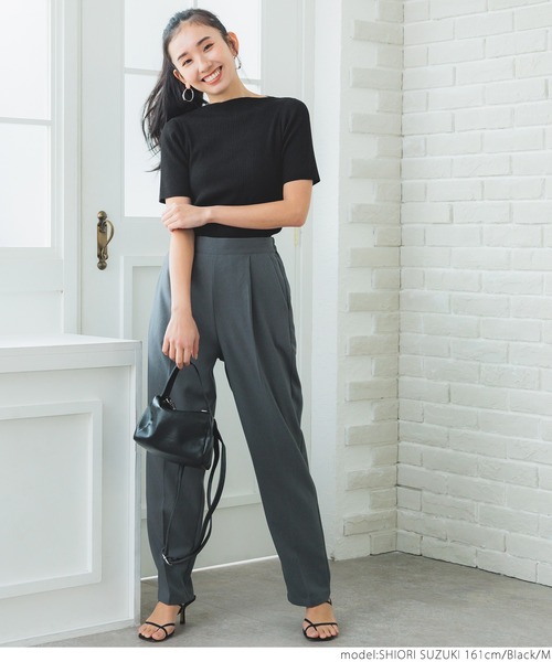 coca（coca）（コカ）の「シャリ感ボートネック5部袖リブニット（ニット/セーター・レディース・ホワイト/ブラック/イエロー/グレー系その他・MEDIUM/LARGE）」の14枚目の写真