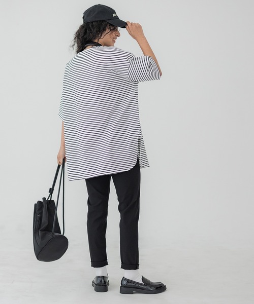 coca（coca）（コカ）の「サイドスリットビッグTシャツ COTTON from the US（Tシャツ/カットソー・レディース・チャコールグレー/ホワイト/その他/チャコール/ライトグレー・ONE SIZE/L/M）」の11枚目の写真