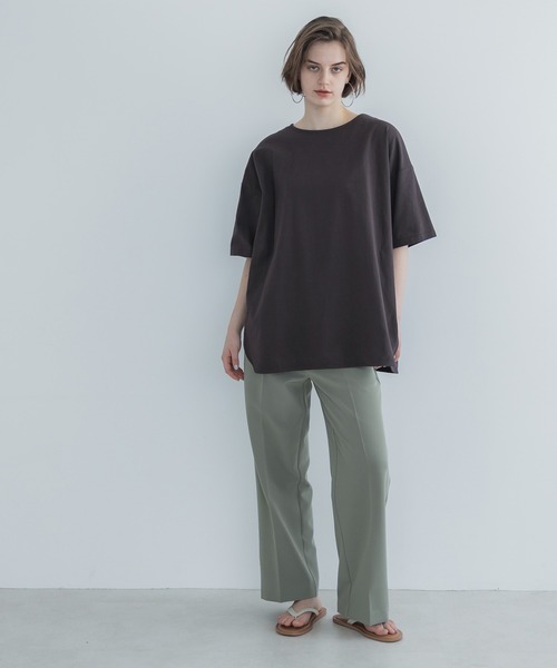 coca（coca）（コカ）の「サイドスリットビッグTシャツ COTTON from the US（Tシャツ/カットソー・レディース・チャコールグレー/ホワイト/その他/チャコール/ライトグレー・ONE SIZE/L/M）」の17枚目の写真