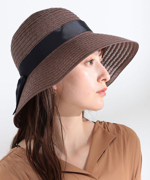 Ray BEAMS（レイビームス）の「Ray BEAMS / リボン ハット（ハット・レディース・ブラウン/ライトグレー/ナチュラル・ONE SIZE）」の2枚目の写真