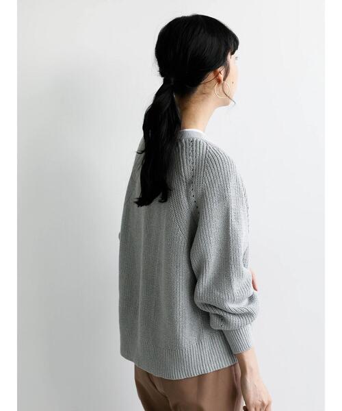 earth music&ecology（アースミュージックアンドエコロジー）の「BIGシルエットカーディガン ＊（カーディガン/ボレロ・レディース・ラベンダー/ベージュ/アイボリー/サックスブルー・FREE）」の11枚目の写真