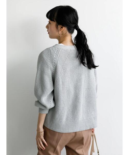 earth music&ecology（アースミュージックアンドエコロジー）の「BIGシルエットカーディガン ＊（カーディガン/ボレロ・レディース・ラベンダー/ベージュ/アイボリー/サックスブルー・FREE）」の12枚目の写真