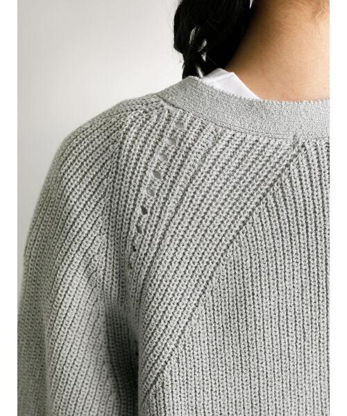 earth music&ecology（アースミュージックアンドエコロジー）の「BIGシルエットカーディガン ＊（カーディガン/ボレロ・レディース・ラベンダー/ベージュ/アイボリー/サックスブルー・FREE）」の13枚目の写真