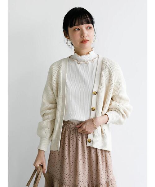 earth music&ecology（アースミュージックアンドエコロジー）の「BIGシルエットカーディガン ＊（カーディガン/ボレロ・レディース・ラベンダー/ベージュ/アイボリー/サックスブルー・FREE）」の19枚目の写真