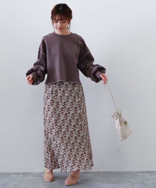 archives（アルシーヴ）の「ダンボールアウトメロープルオーバー（スウェット・レディース・オフホワイト/チャコールグレー/ベージュ/グリーン・MEDIUM）」の9枚目の写真